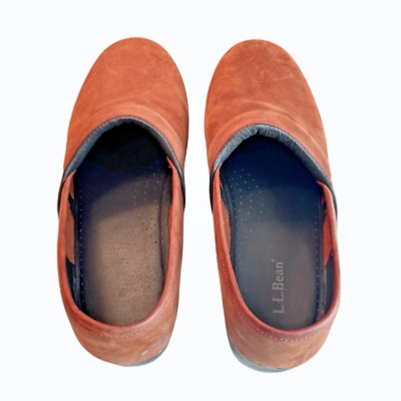 L.L. Bean Womens Brown Leather Comfort Clogs Size 9.5 Casual Slip On Shoes - Picture 6 of 9